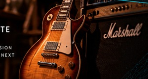 An electric guitar and amplifier