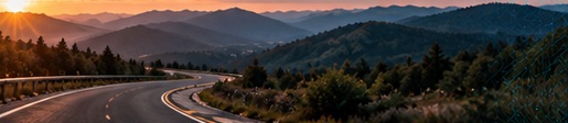 An open road winding through the mountains